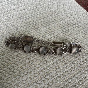 Elegant Silver Bracelet with moonstones  Accents